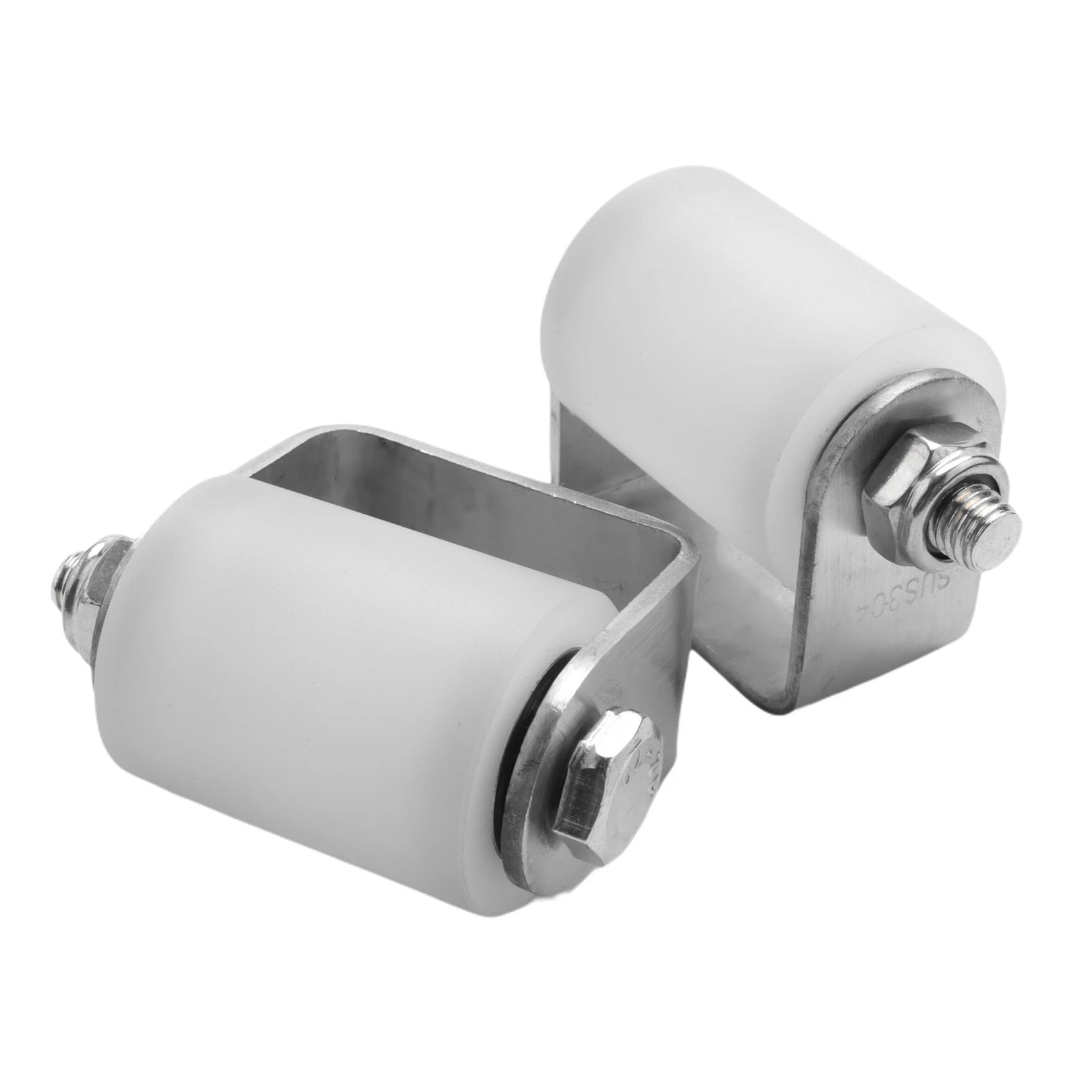 

-[Retail TX] 2Pcs Slide Gate Guide Roller 3 Inches Hard Nylon Sliding Rolling Gates Guider Heavy Duty Ball Bearing Side Roller