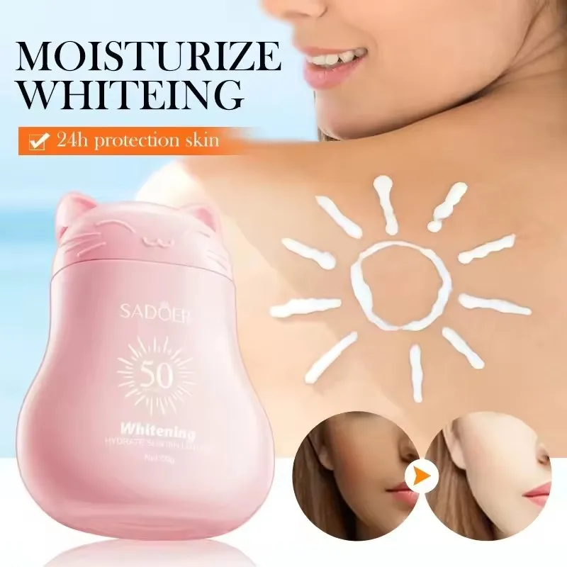 Kitty Spf 50+ Sunscreen Protection Face Body Neck Back Protector Solar Blocker Brightening Whitening Facial Sun Cream Body Care