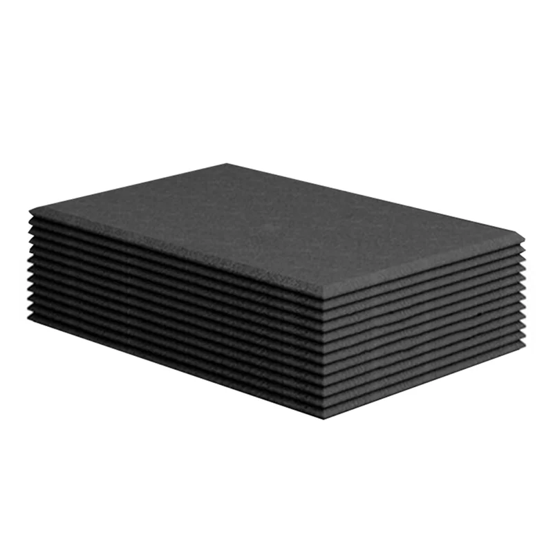 

A89E-12Pack Self-Adhesive Acoustic Panels,Sound Proof Foam Panels, High Density Soundproofing Wall Panels Durable Black 15.7X12X