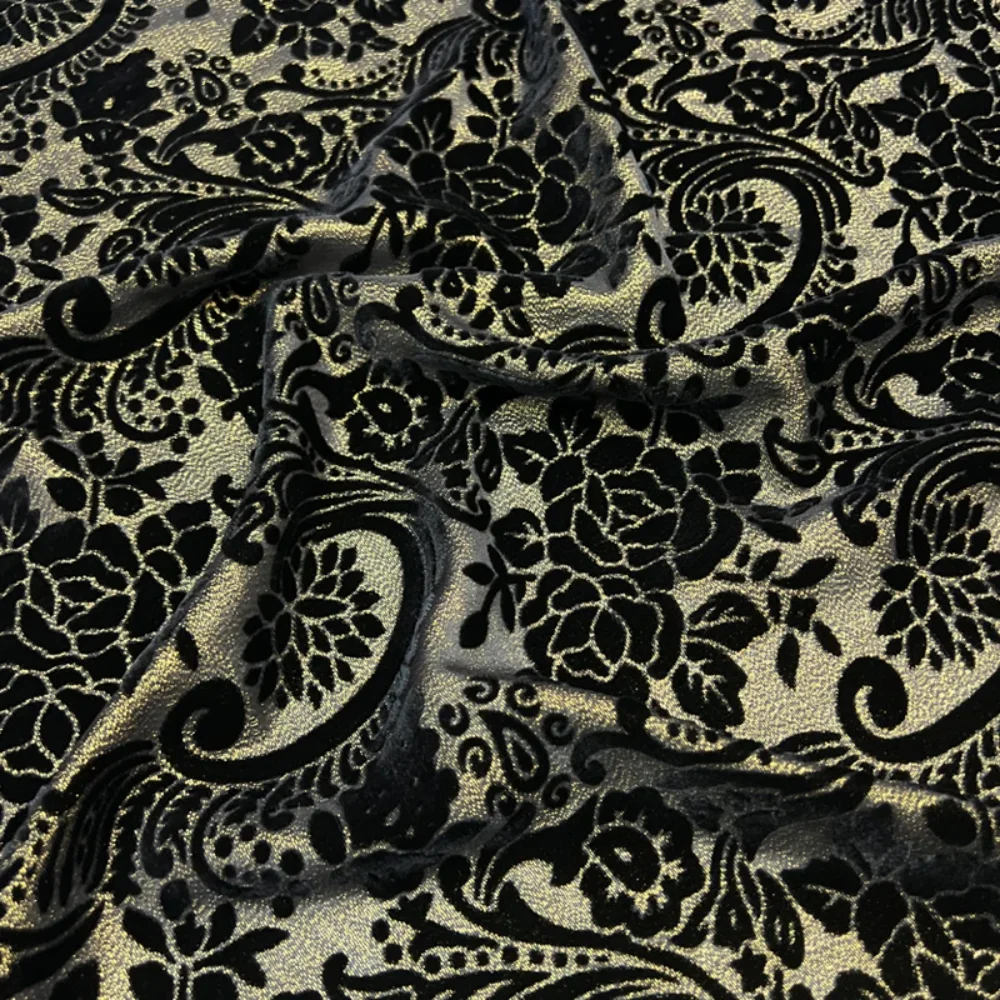 

Тканая золотая шелковая бархатная ткань для платья Cheongsam, модная одежда, шитье своими руками на метр, тканевый материал