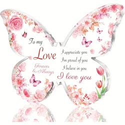 Gifts for Women, Gifts for Her - Acrylic Butterfly Engraved Plaque , Birthday Gifts for Girlfriend, I Love You Gifts for Her