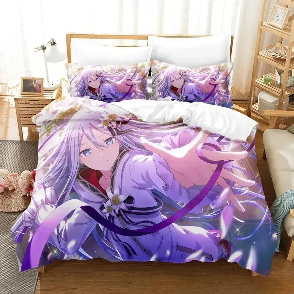 Yoisaki Kanade Bedding Set Cartoon Anime three-piece set Adult Kid Bedroom Duvetcover Sets 3D Kawaii Girl colcha de verano cama