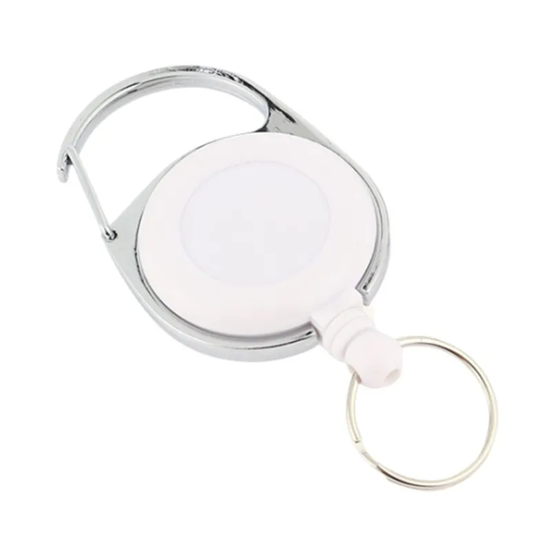 3 Pack Retractable Badge Reel Holder White ID Clips for Doctor Nurse Medical Staf Supplies Roller Name Tag Card Buckle Carabiner