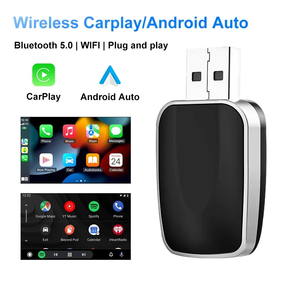NEW Wireless CarPlay Android Auto Wireless Adapter Smart Mini Box Plug and play Connect Universal for Nissan Wireless Adapter