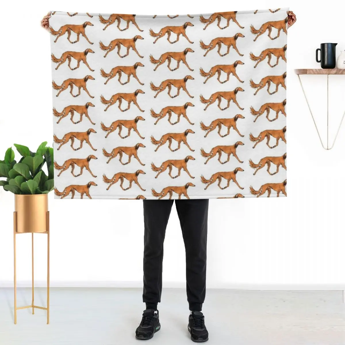 Saluki Throw Blanket Shaggy Furry Bed Camping Beach Soft Blankets