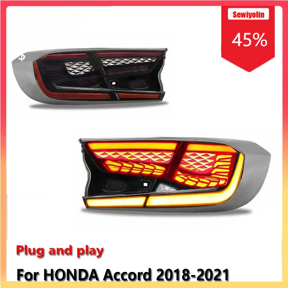 

Car LED Tail Light Automobile Parts For HONDA Accord 2018-2021 Auto Fog DRL Brake Turn Signal Lamp Plug and Play