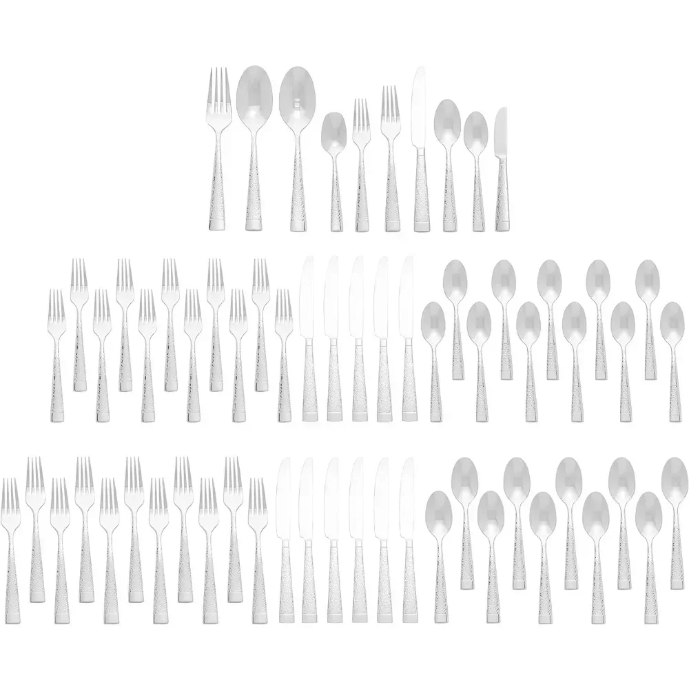 Service for 12 Spoon Set Sambre 65-Piece Flatware Set Dinnerware Sets Spoons Kitchen Cutlery Stainless Steel Cutlery Fork Dinner