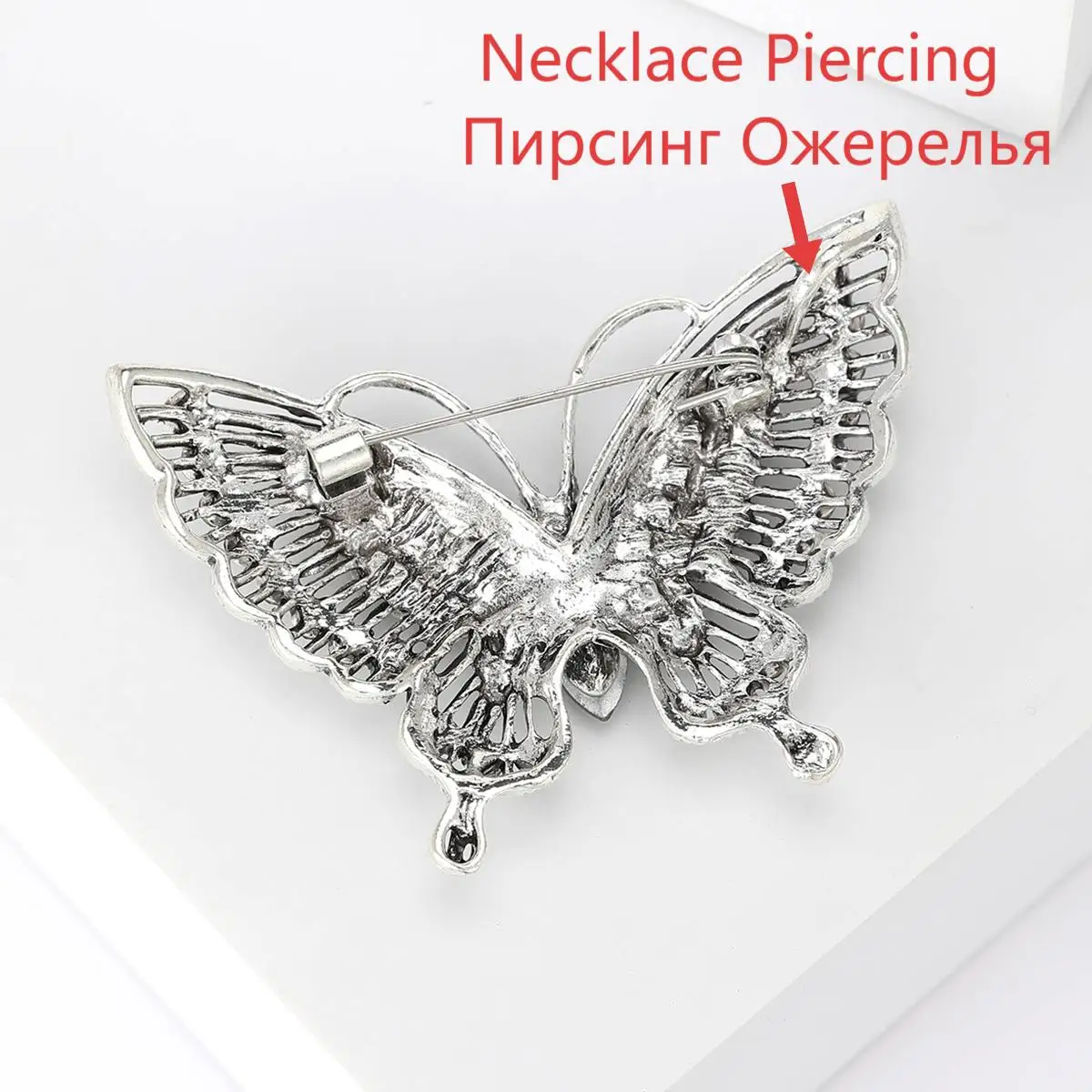 Beaut&Berry Popular Rhinestone Butterfly Brooches 5-color Beautiful Insect Pins for Women Casual Accessories Gifts