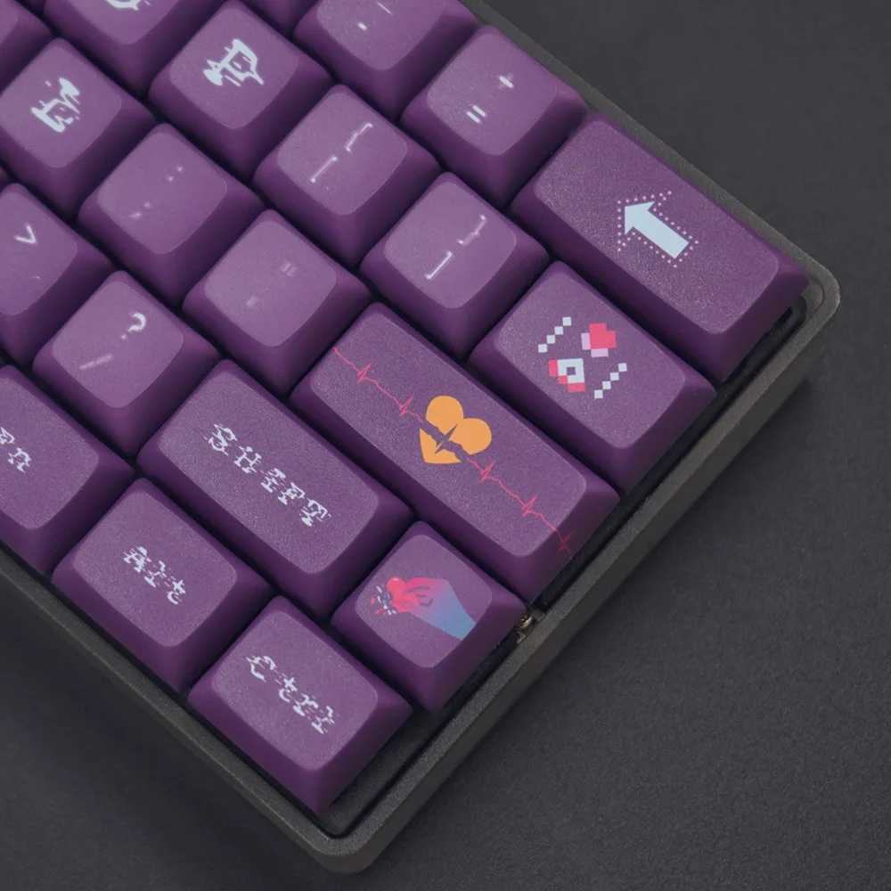 Imagem -04 - Npkc Roxo Teclado Mecânico Cap Chave Rádio Menina Xda Perfil Keycaps Pbt Corante-sub Interruptor Cereja mx 130 Chaves