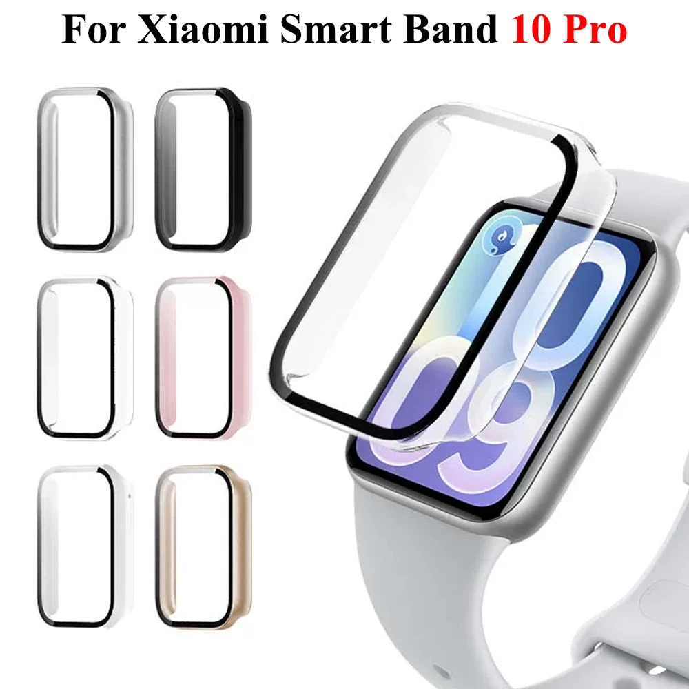 PC-Hülle für Xiaomi Mi Band 10Pro Gehärtetes Glas Displayschutzfolie Harte Schutzhülle Smart-Zubehör