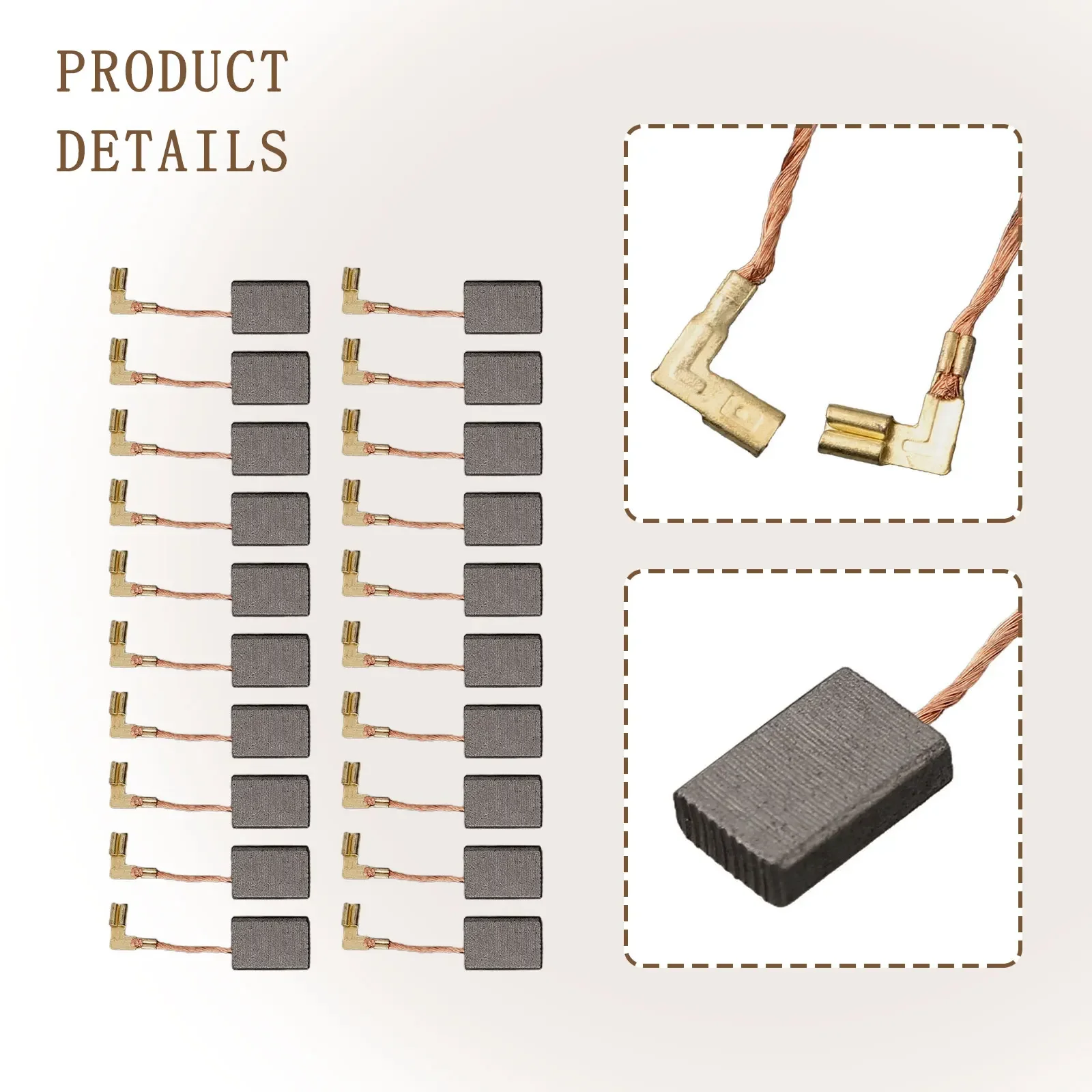 20x moedor de ângulo 20 * escovas de carbono do motor 20 peças 20 peças escova de carbono de substituição de carbono e metal para mkt 9554nb 9557nb