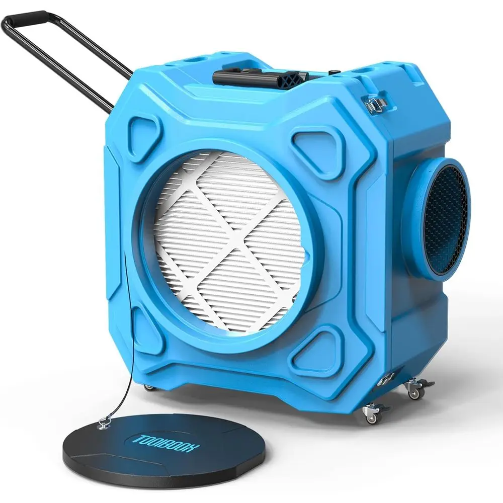 

Portable 3-Stage Filtration 750CM HEPA Air Scrubber with Lockable Wheels and Auto-Retractable Handle for Home and Industrial Air