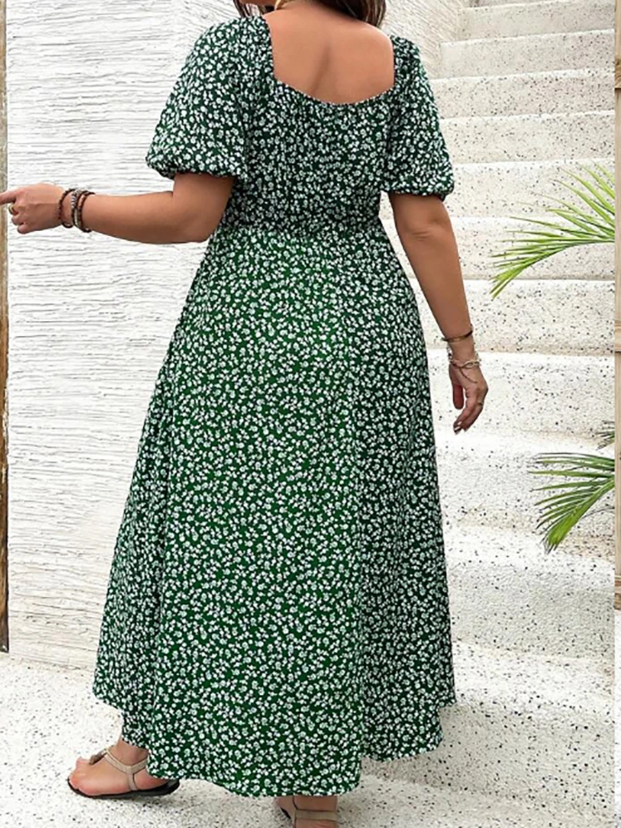 Plus size damesjurk met vierka - Maxi Dress Boho recensie en prijs
