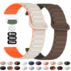 18mm 20mm 22mm Silicone Magnetic Loop strap for Samsung Galaxy watch 7/6/5 active 2 amazfit bracelet for HUAWEI watch GT2e band