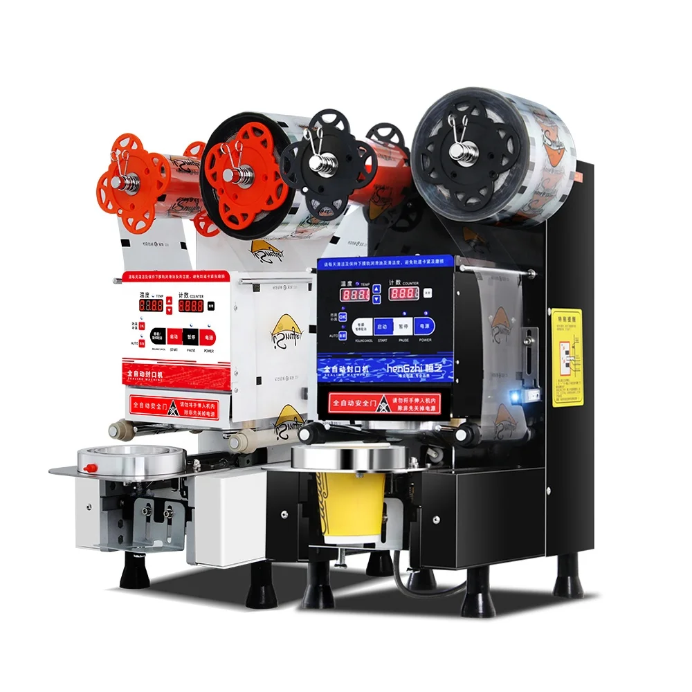 Fully Automatic Paper Plastic Cup Sealing Machine for Bubble Boba Shop Food Shop/pizza Store Restaurant