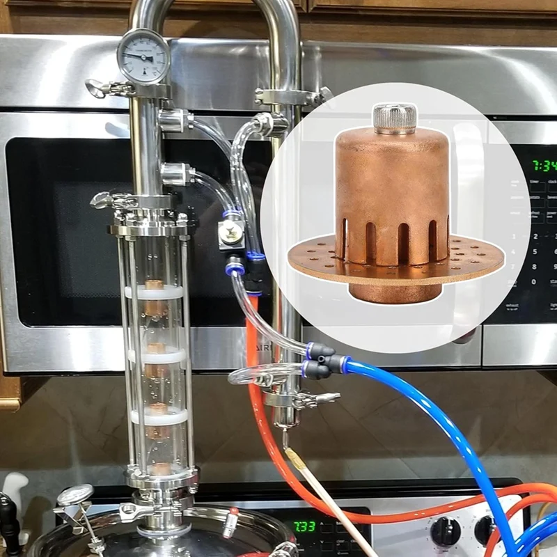 AT02-2 Inch (Od54mm) Copper Bubble Plate For 2 Inch Reflux Column Distillation, Home Glass Column Still Distillation Set