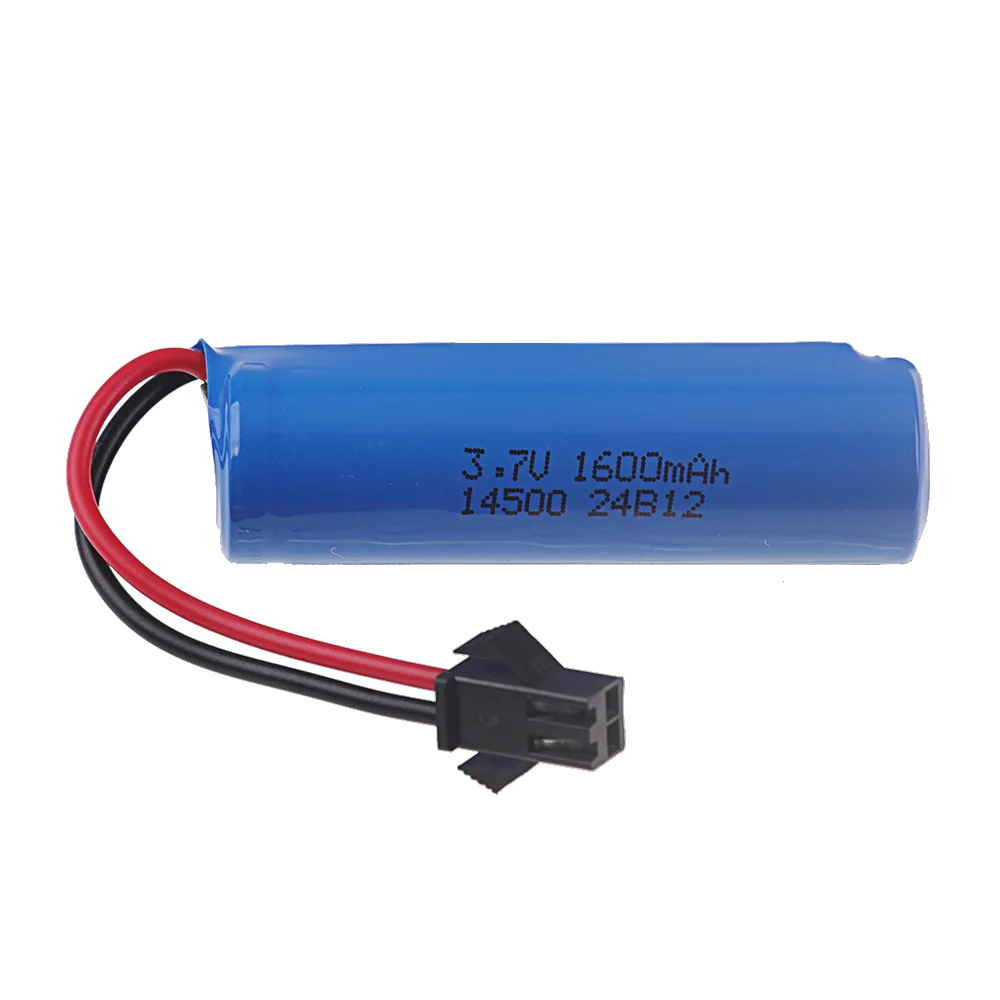 Original 3.7v 14500 1600mAh lipo battery For JJRC C2 D828 RC Car Parts SM-2P Plug For RC Stunt Dump Car Battery Toys Accessories