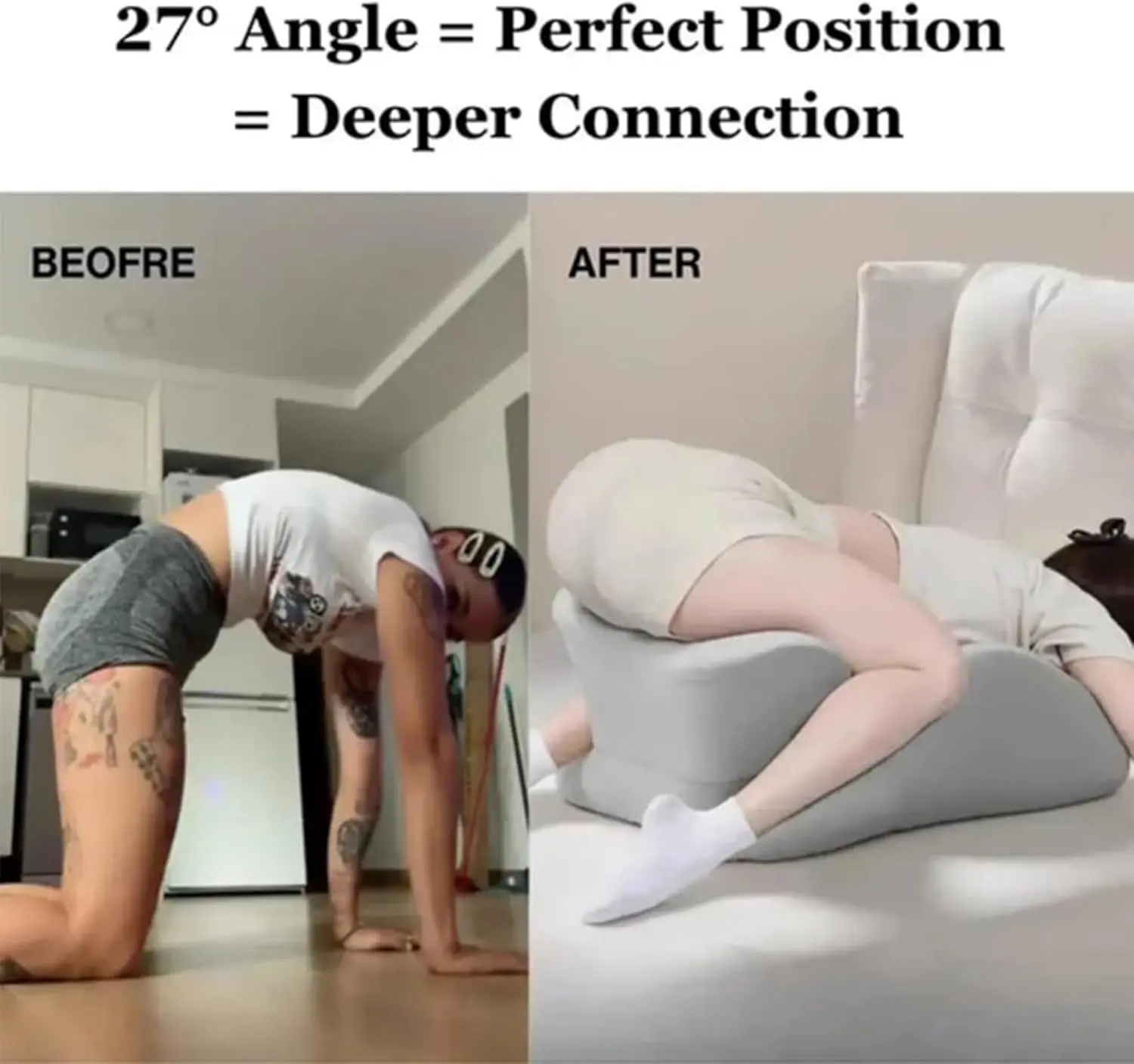 Intimacy Pillow, 27° Angle Perfect Position Sweet Spot Pillow, Ergonomic Butt Cushion for Couple, Multi Position Comfort Pillows view 2