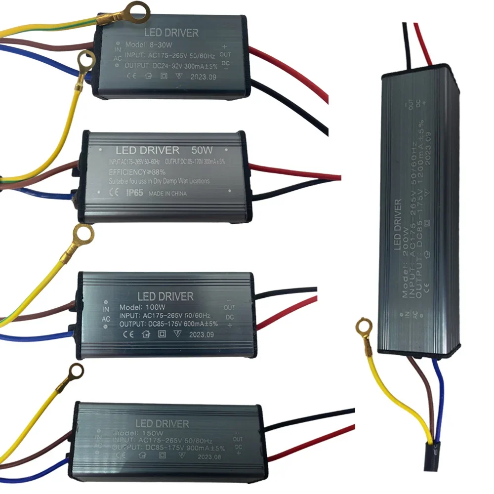 AC175-265V LED Driver 8-30W 50W 100W 150W 200W Non-Isolating Waterproof Adapter Transformer Non-Isolating Power Supply Convert