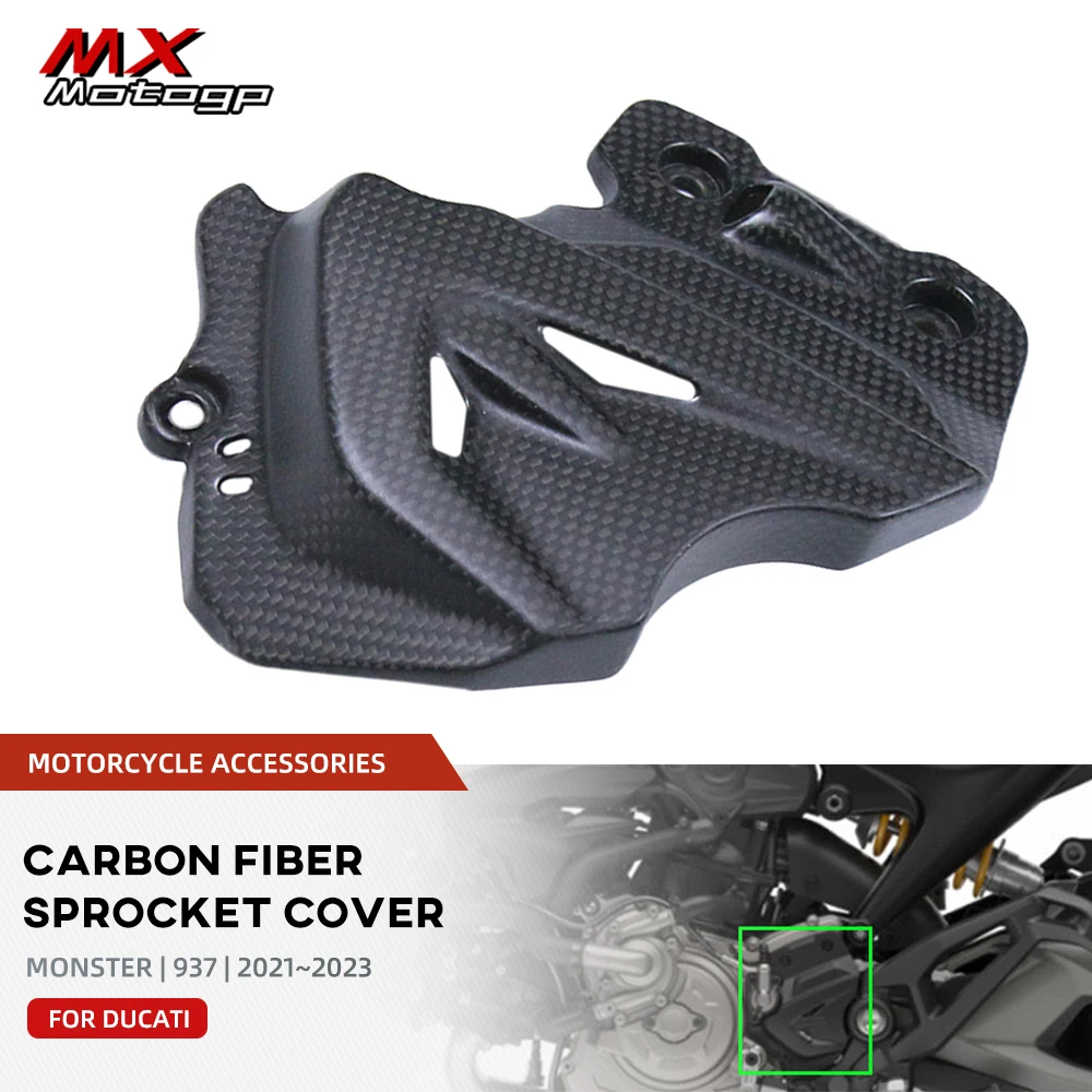 

Motorcycle Sprocket Cover For DUCATI Monster 937 2021 2022 2023 Carbon Fiber Motocross Accessories Engine Chain Guard Protector