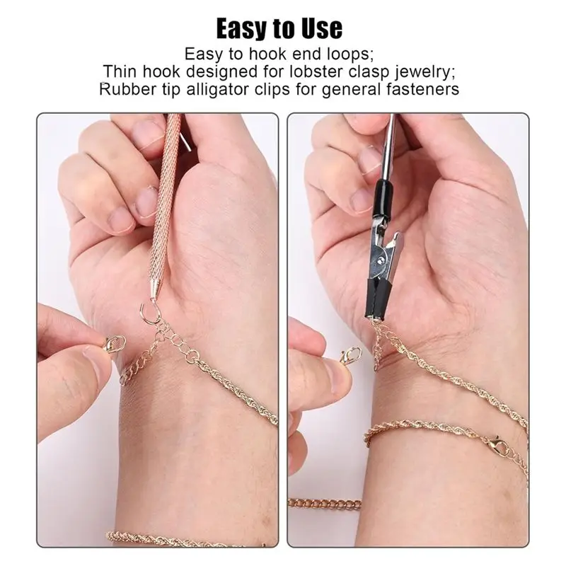 THIVN-2Pcs Bracelet Helper Tools, Bracelet Assistance Tool Bracelet Fastener Helper Tool Hook Quick Wear Jewelry Helper