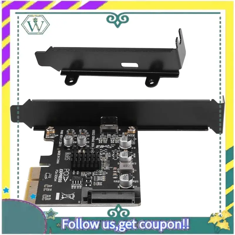 

A28Q-USB PCIE Card Type C PCI-Express 4X To USB 3.2 Gen 2X2 (20Gbps) ASM3242 Chipset For Windows 8/10/Linux