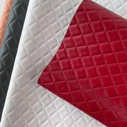 Artificial Leather Fabric for Sofa Decoration Background Decorate Hard Package PVC Material Diamond Check Pattern Cloth
