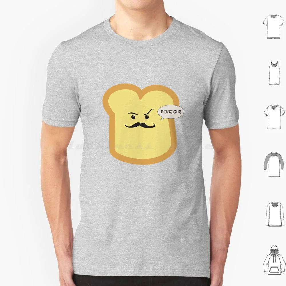 Bonjour Französisch Toast Liebhaber T-Shirt große Größe 100% Baumwolle lustige Frankreich Hallo Französisch Frühstück albern Toast Bonjour Witz Anspielungen