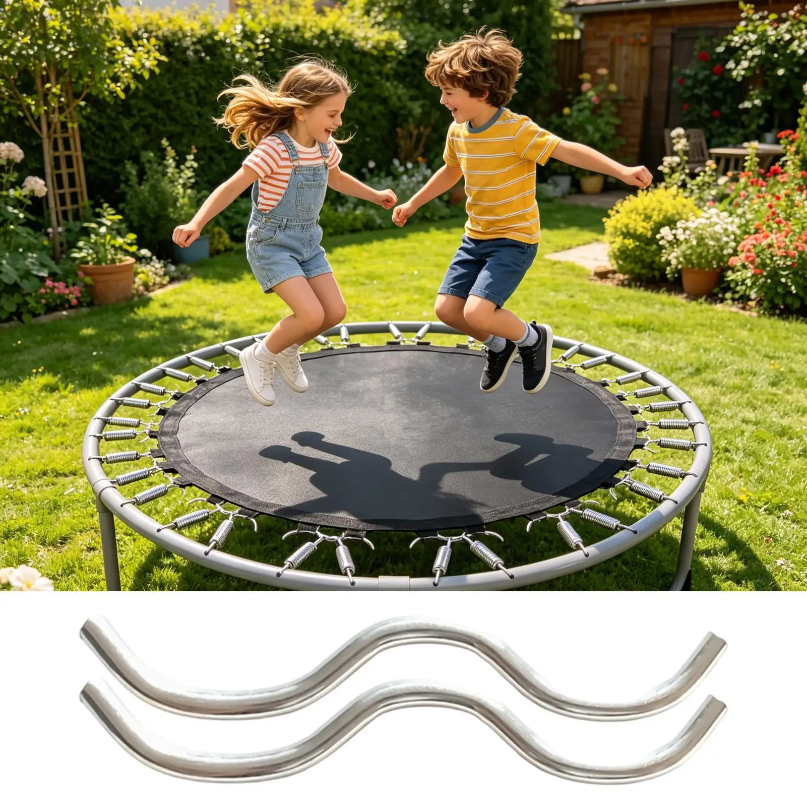 

Trampoline Buckle 20 Pieces 11.7cm Galvanized Steel W-Shaped Trampoline Spring Hooks For Outdoor Garden Backyard Playground Park