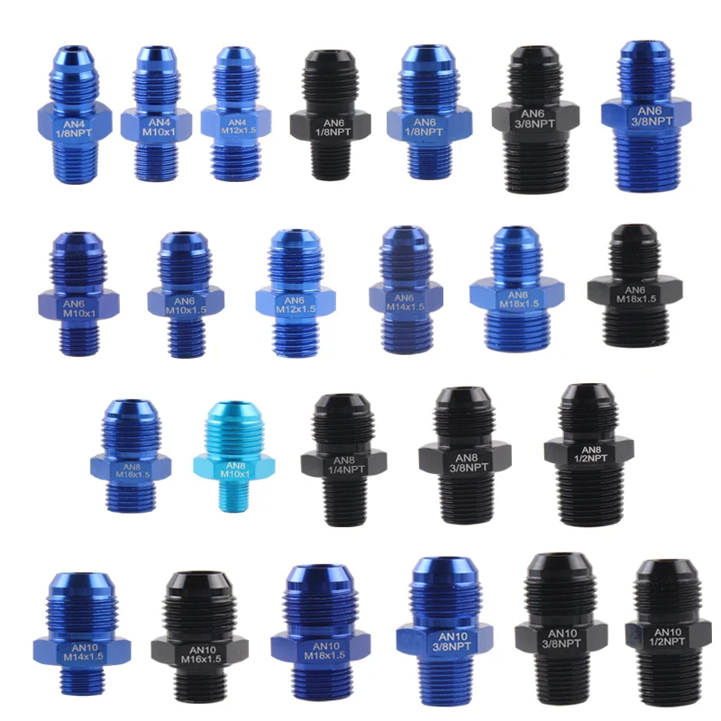 Blu maschio 4AN 4 An Flare a M12 M14x1.5(mm) raccordo diritto metrico AN4 a porta M14 * 1.5. Adattatore