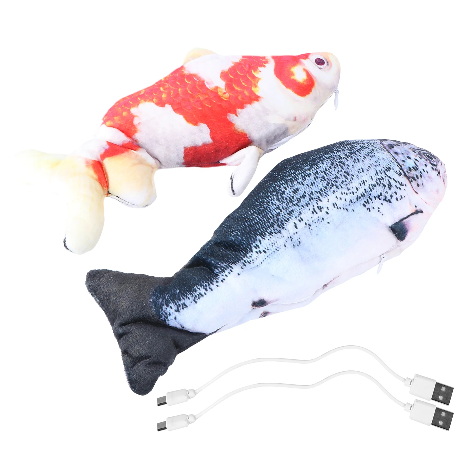 

2 PCS Catnip Kitten Toys Simulation Electric Fish Plush Crucian Carp Electronic