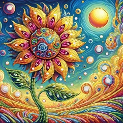 DIY Sunflower 5D Special Shape Diamond Art Kits for Beginners,Diamond Art Painting Kits for Home Wall Decoration Gift