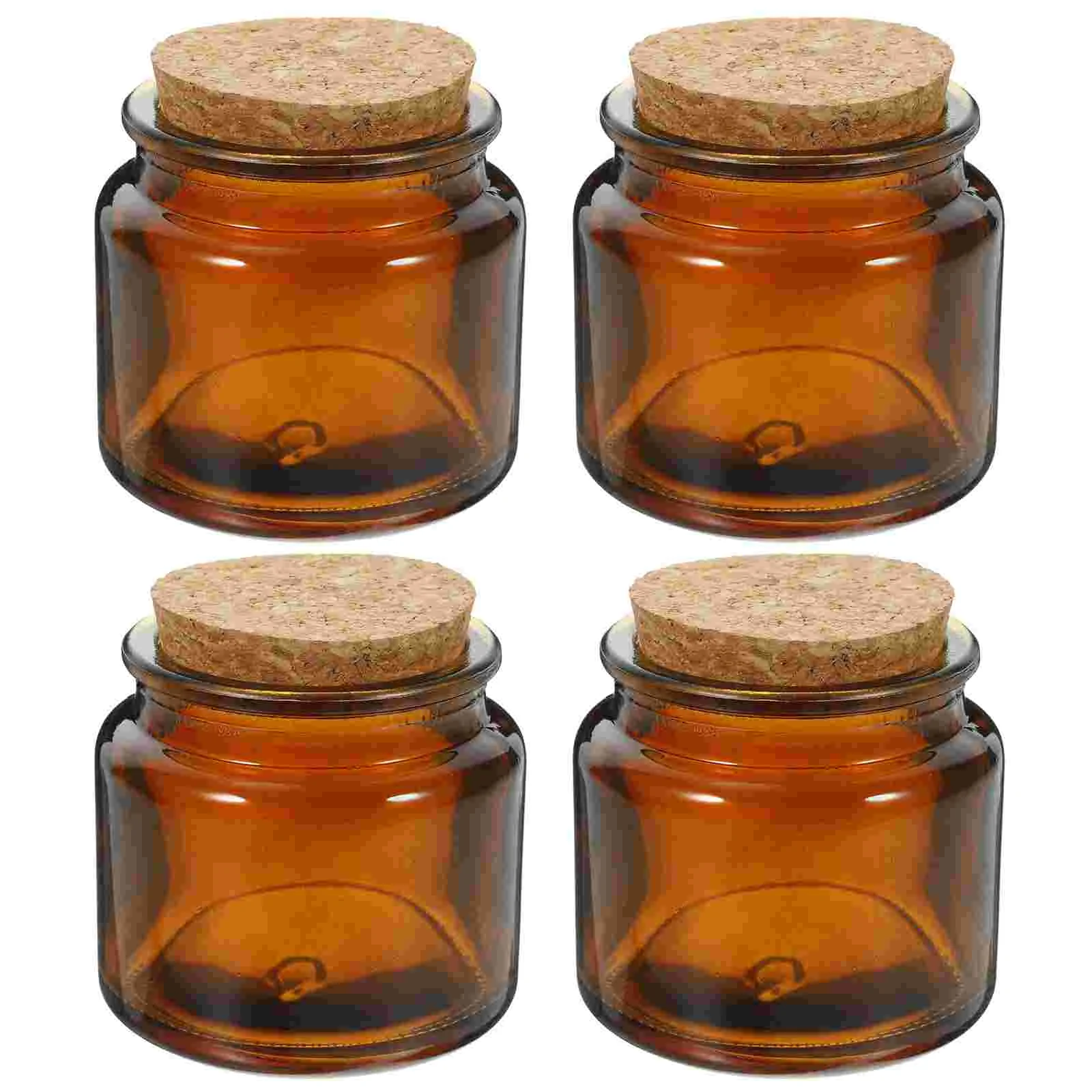 

4 Pcs Candlesticks Glass Scented Cup Household Holder Cork Jar Bottle Tea Lights Extinguisher Table Centerpieces