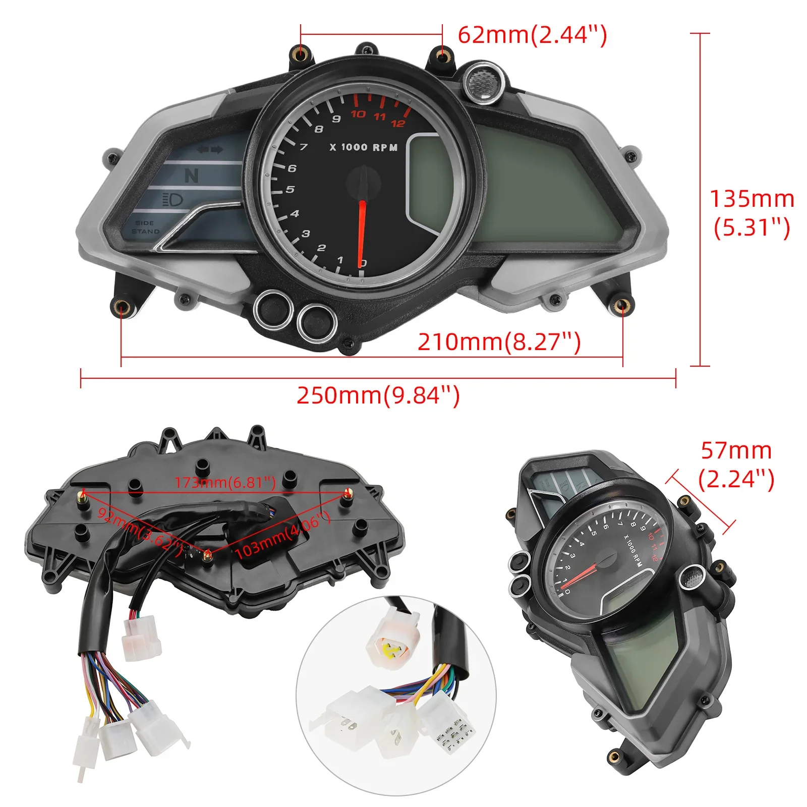 Motorcycle Speedometer Meter Tachometer Digital Odometer Gauge LCD Instrument for Bajaj Pulsar 135 150 160 180 200NS 2015-2018