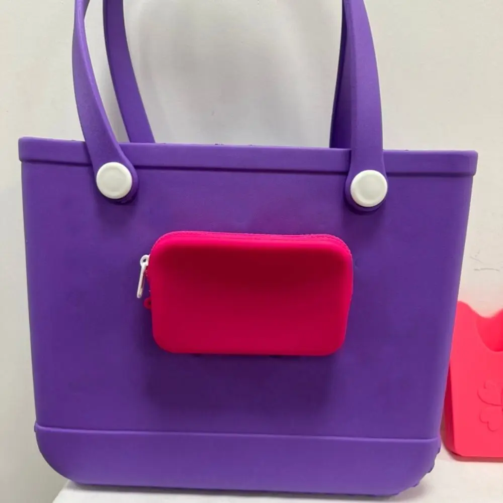Cute EVA Coin Bag Large-Capacity Solid Color Storage Bag Waterproof Silicone Wallet Eva Beach Bag