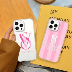 V-Victorias Luxury S-Secret Phone Case For iPhone 11 12 13 14 15 Pro 16 Max Plus Transparent Shell