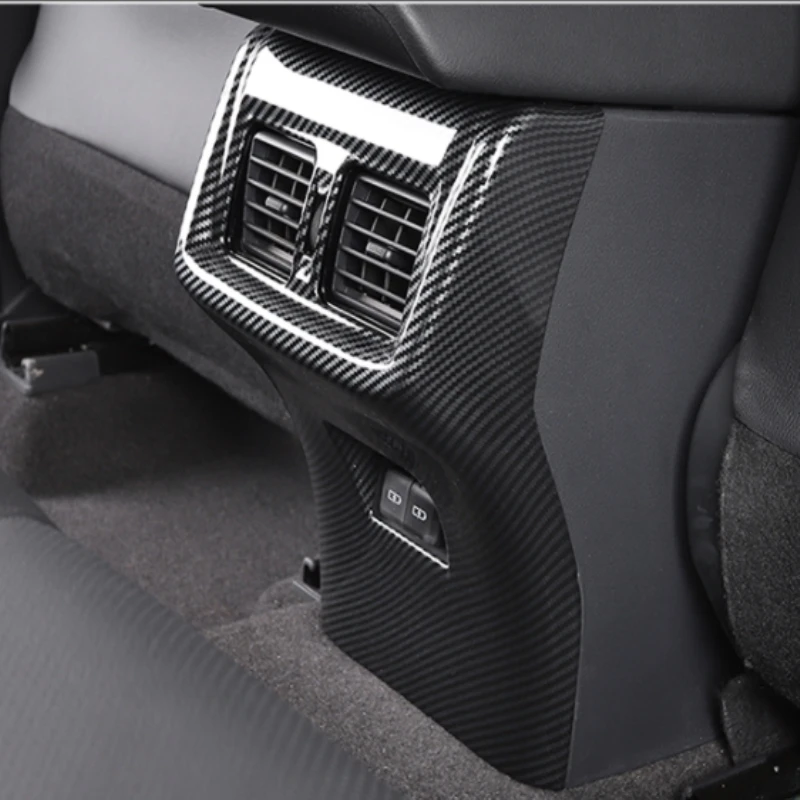 For Toyota Harrier Venza XU80 2020 2021 2022 Carbon Fiber Car Rear Seat Air Condition Vent Cover back an-ti board coverTrim