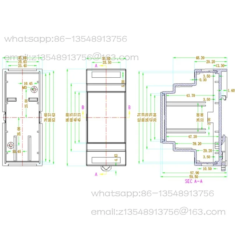 

Switch box PLC industrial control box ABS flame retardant raw material shell standard rail contactor BRT80001