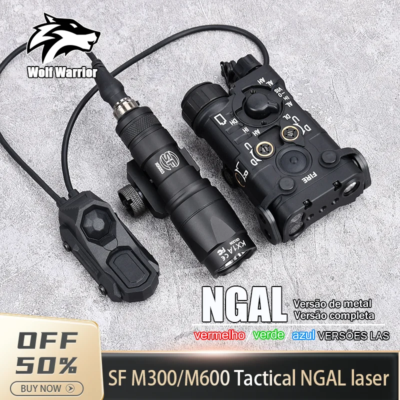 Tactical SF M300A/M600C Flashlight Metal Edition NGAL Red Green Blue Indicator Weapon Scout Flashlight Aiming Tool 20mm Track