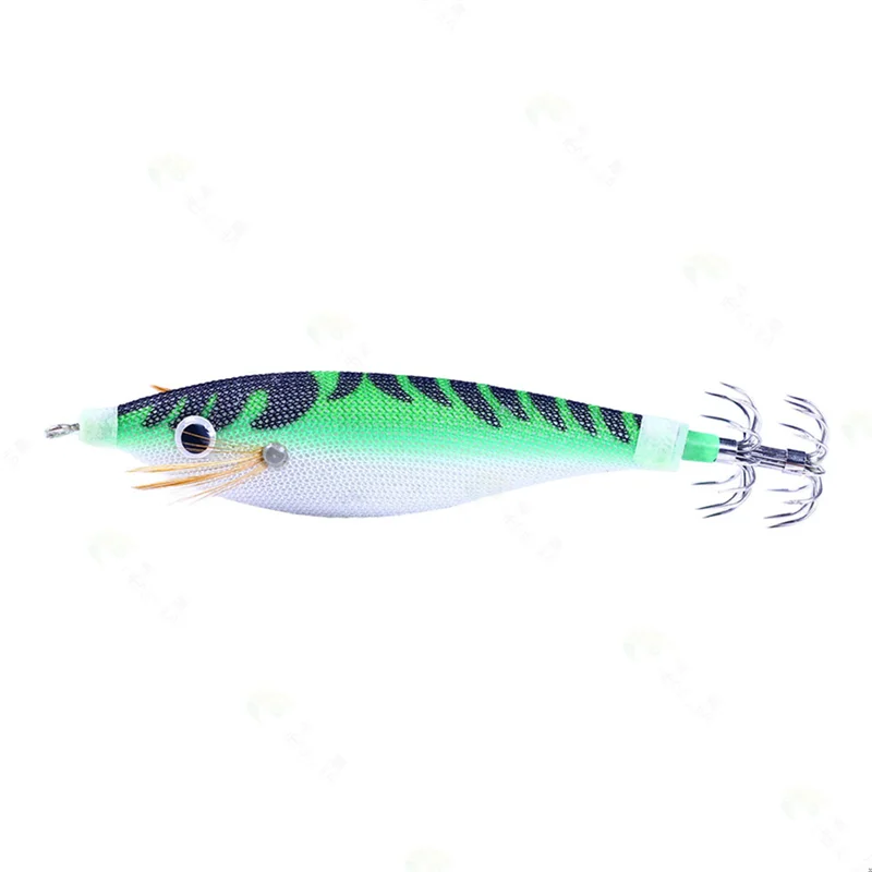 8Pcs 9.6G 10cm Luminou Squid Jig Fishing Wood Shrimp Lure Squid Cuttlefish Jigs Lures Fishing Baits