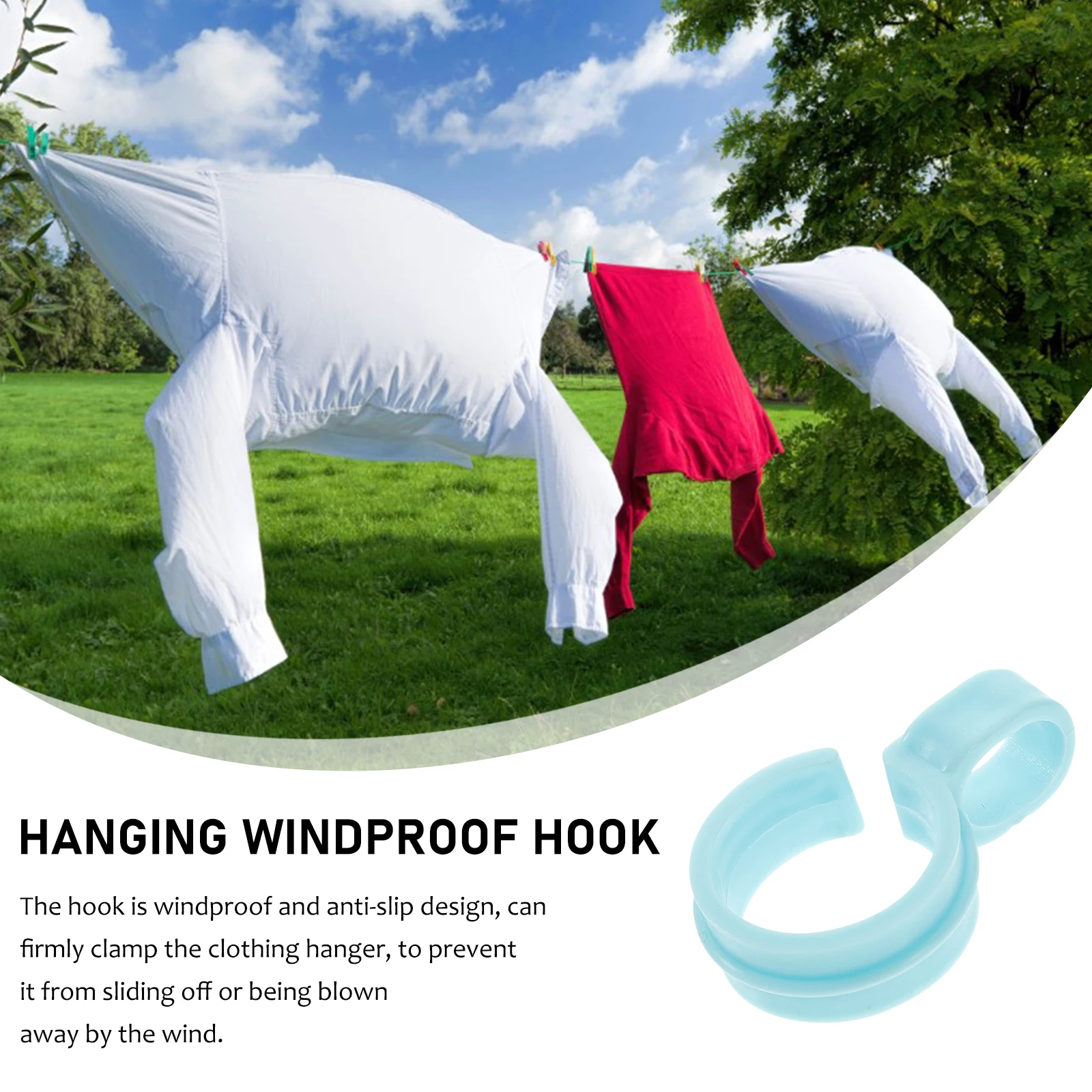 

25Pcs Windproof Hooks Non Slip Clothing Hanger Buckle Hooks for Clothes Rod Balcony Bathroom Travel Hanging Windproof Hook