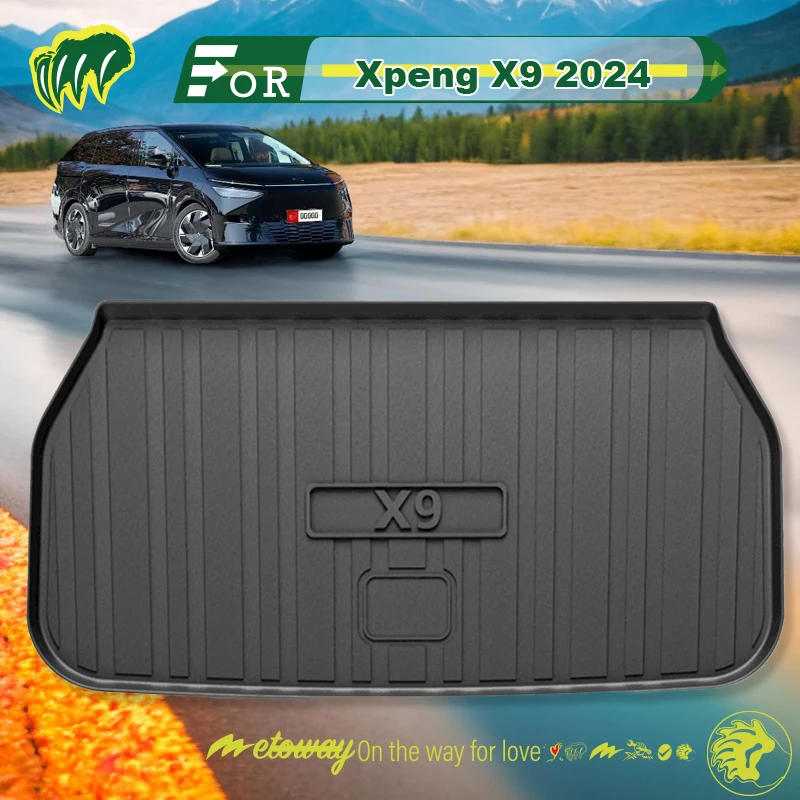 For Xpeng X9 2024 Custom Fit Car Trunk Mat All Season Black Cargo Mat 3D Shaped Laser Measured Trunk Liners