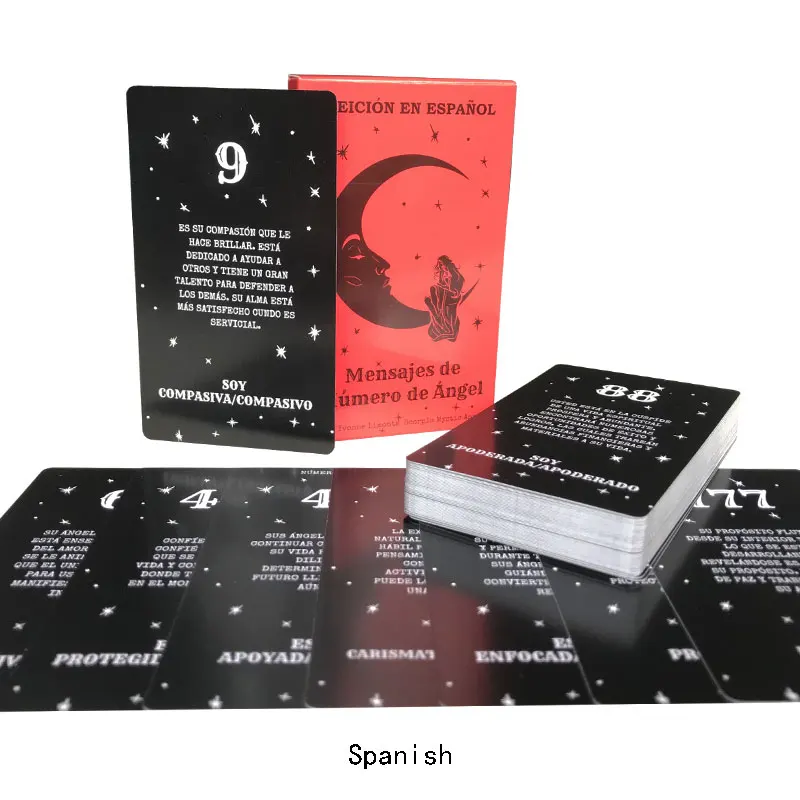 Español: Angel Mensajes Oracle Tarot Card Adivinación del destino Tarjeta de profecia Juego de fiesta familiar Tarot Opciones en español