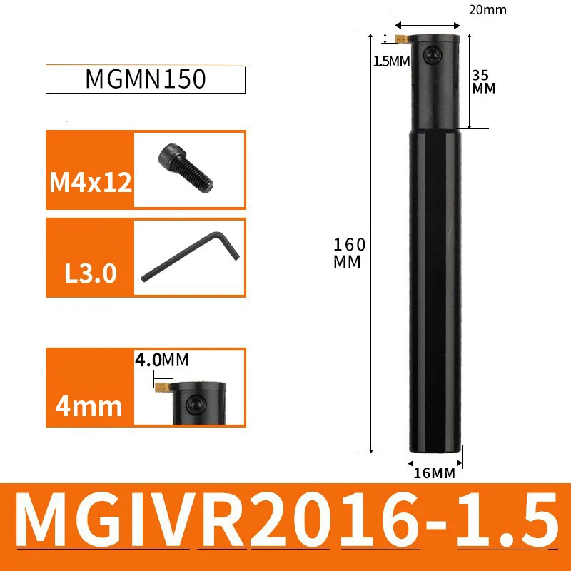 

Grooving Tool MGIVR2016 MGIVR2520 MGIVR3125 MGMN Carbide Inserts MGIVR/L Straight Shank Internal Turning Tool Lathe Bar