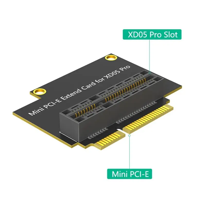 A13E-High-Speed Signal Integrity For XD05 Pro Mini PCI-E Extender Card, Right-Angle 90-Degree Extension, For Compact Build Desig