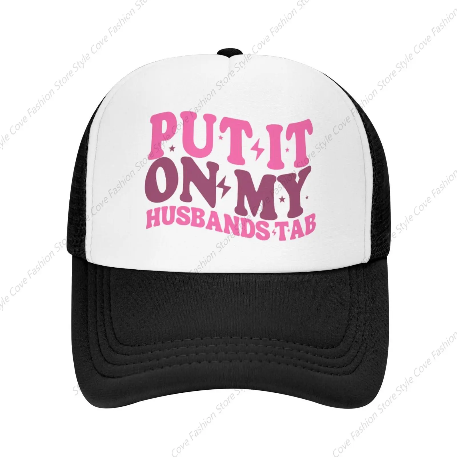 

Put It On My Husbands Tab Trucker Hats Vintage Dad Hats Mesh Camping Hat Summer Adjustable Sunshade Hat Hip Hop Streetwear Hat