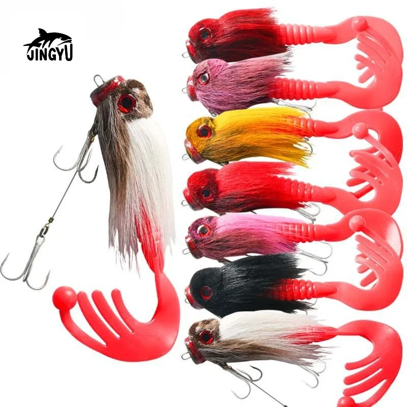 

JINGYU 30cm/80g Saltwater Pike Mouse Fishing Bait Swimbait Fishing Lure Soft Artificial Fly for Pike Bass Turna Kaşığı Bearking