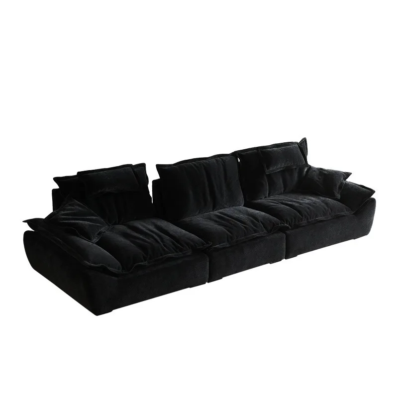 Sailing sofa extra wide sitting depth, fabric adjustable backrest black cloud chenille sofa