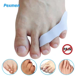 Pexmen 2/4Pcs Pinky Toe Separator Little Toe Spacer for Overlapping and Hammer Toe Tailor’s Pain Relief Bunion Corrector