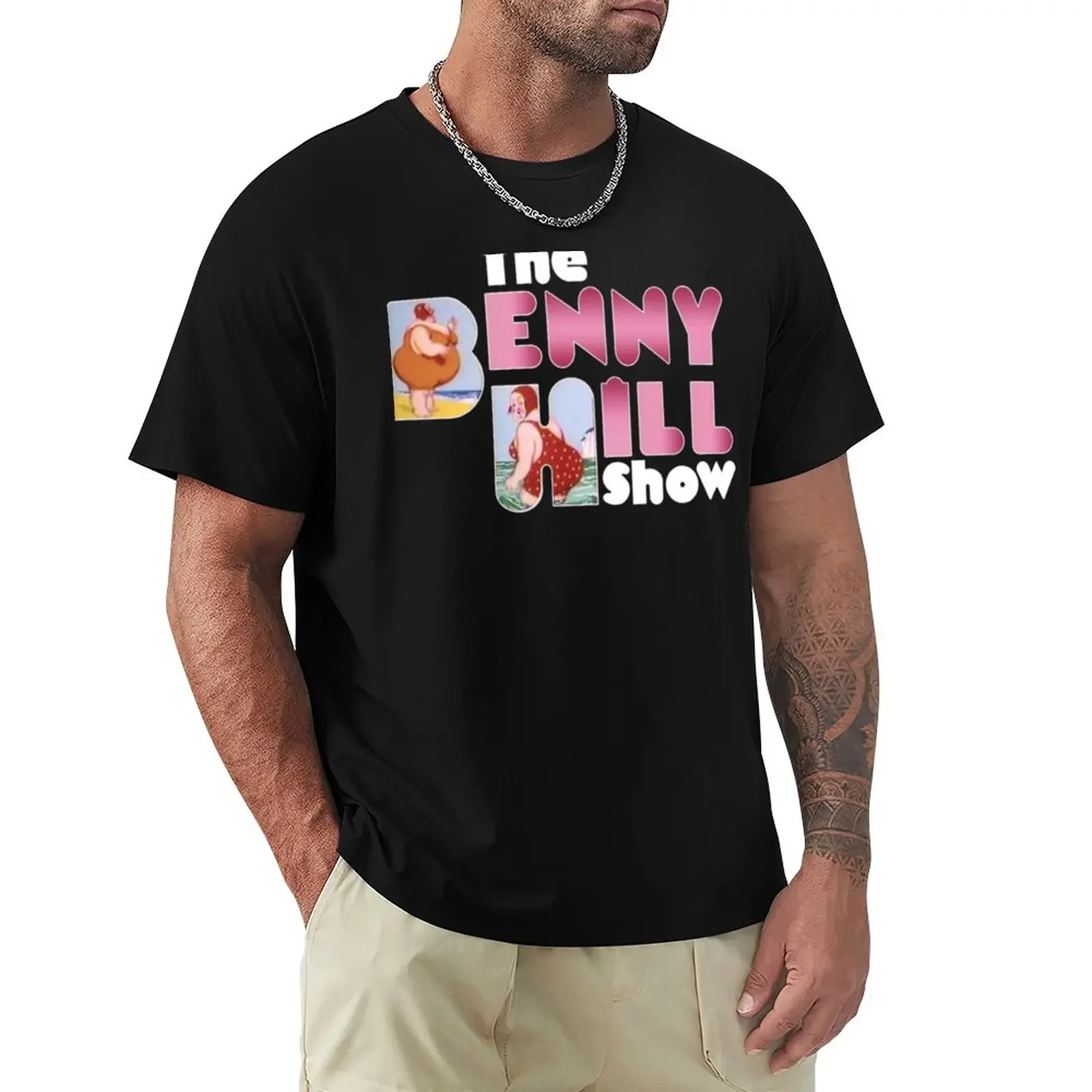 Benny Hill logo (clean) T-Shirt boys animal print hippie clothes graphics t shirts for men cotton